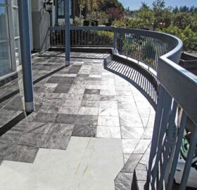 Elevated Tile Deck with Cut-out Showing Tiledek Membrane